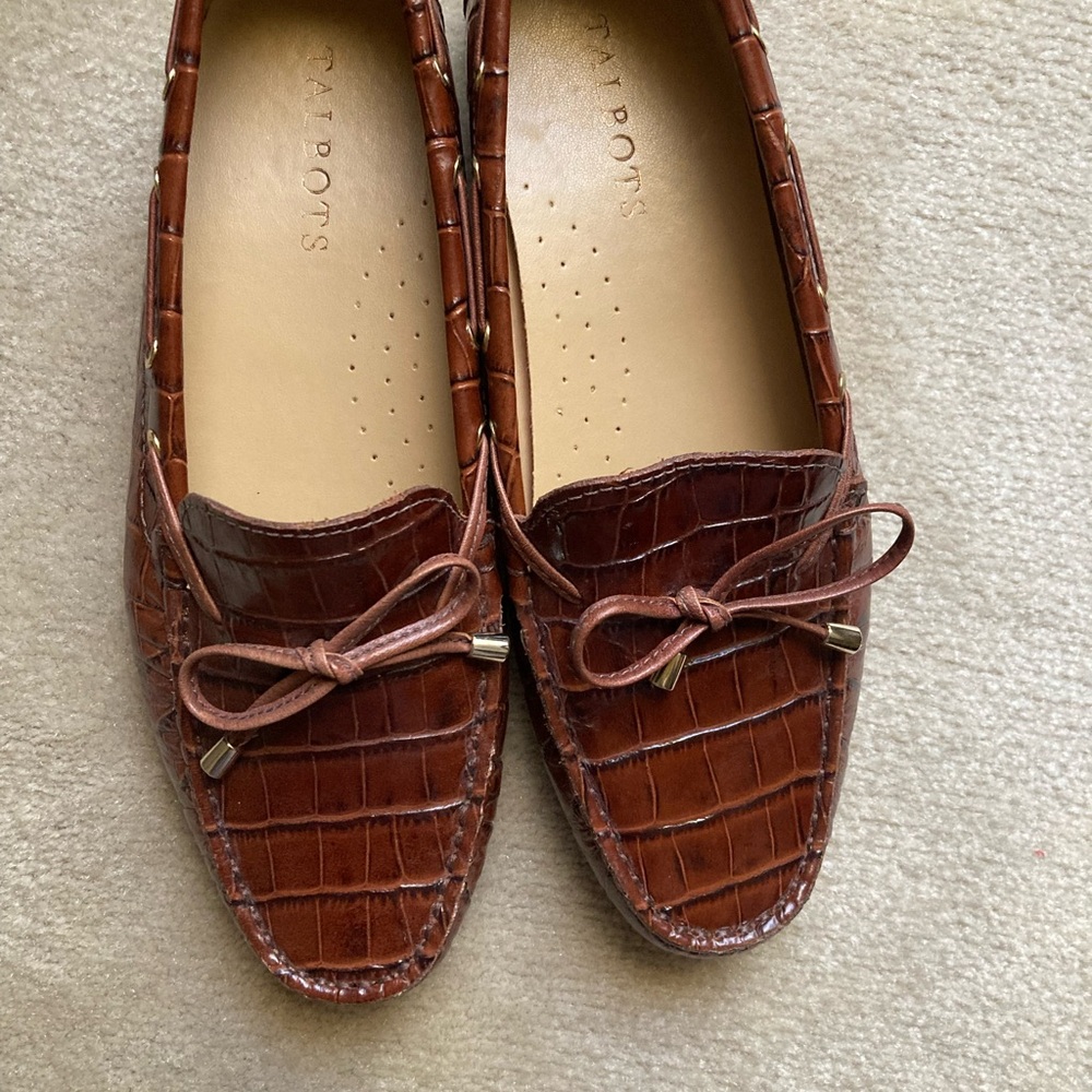 Robert Talbott Brown Crocodile-Embossed Loafers